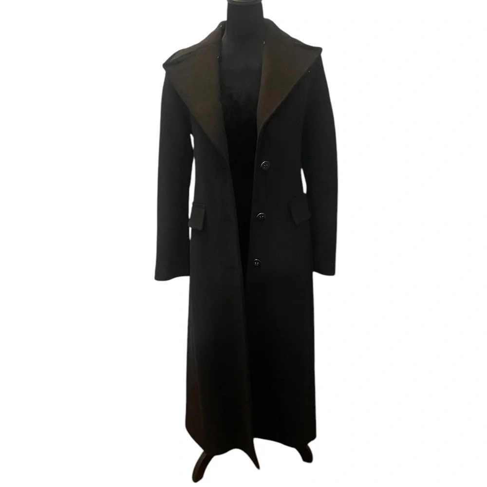 Calvin Klein Black tailored  Long  Coat,Small - Picture 4 of 6